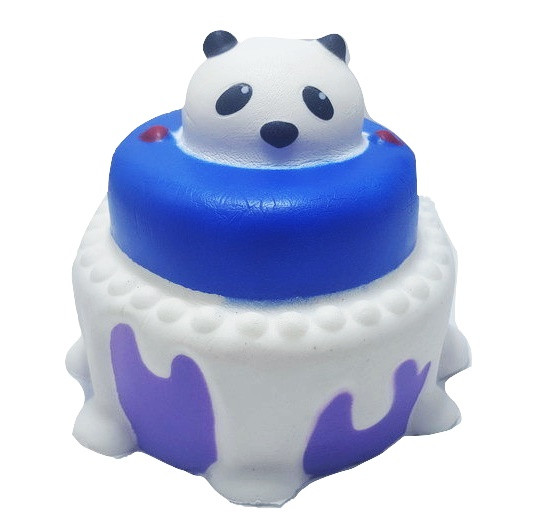 Squishy Jumbo ieftina, parfumata, model tort cu glazura si ursulet panda