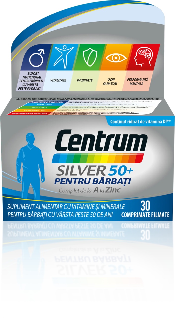 Centrum Silver 50+ pentru barbati, 30 comprimate, Gsk