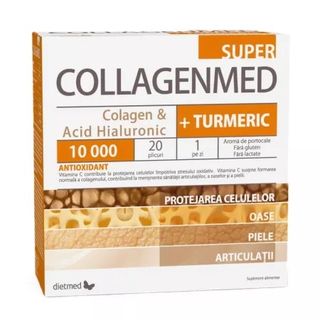 Collagenmed Super 10000 + Turmeric, 20 plicuri, Dietmed