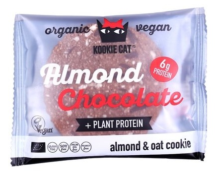 Cookie eco fara gluten cu migdale si ciocolata neagra, 50g, Kookie Cat