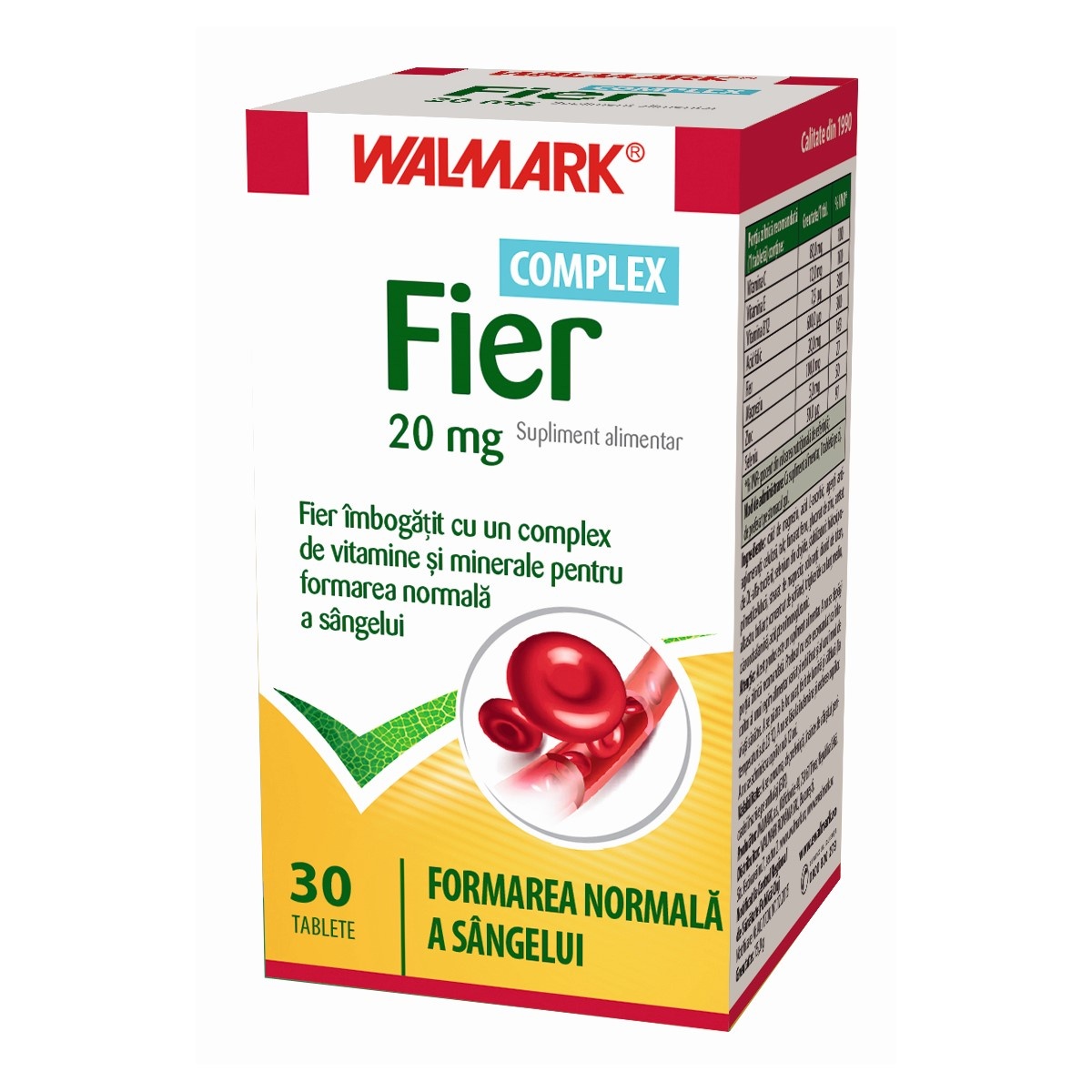 Fier Complex 20mg, 30 tablete, Walmark