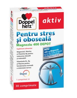 Magneziu Depot pentru Stres si Oboseala, 30 comprimate, Doppelherz