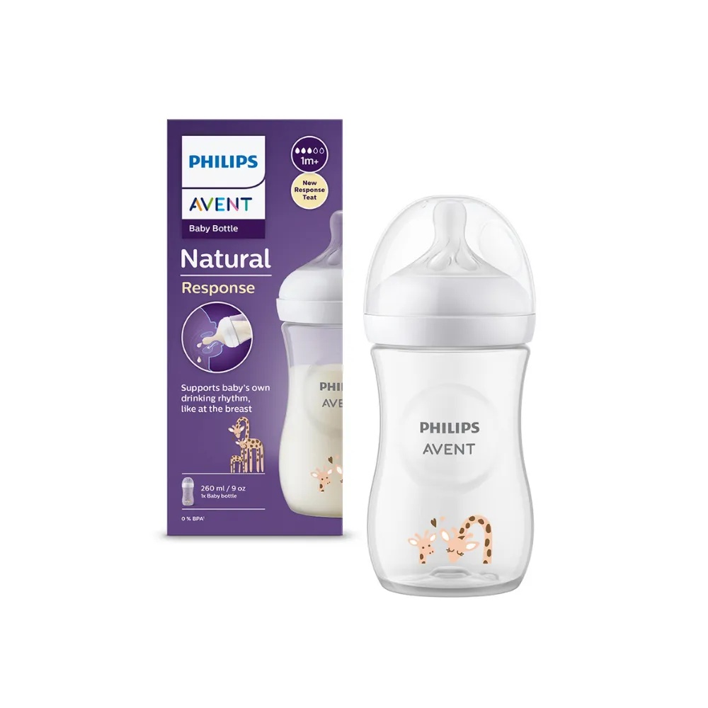 Biberon Natural Response 1luna+ girafa, 260ml, SCY903/66, Avent