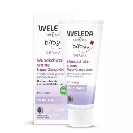 Crema Baby Derma pentru zona scutecului cu nalba alba, 50ml, Weleda