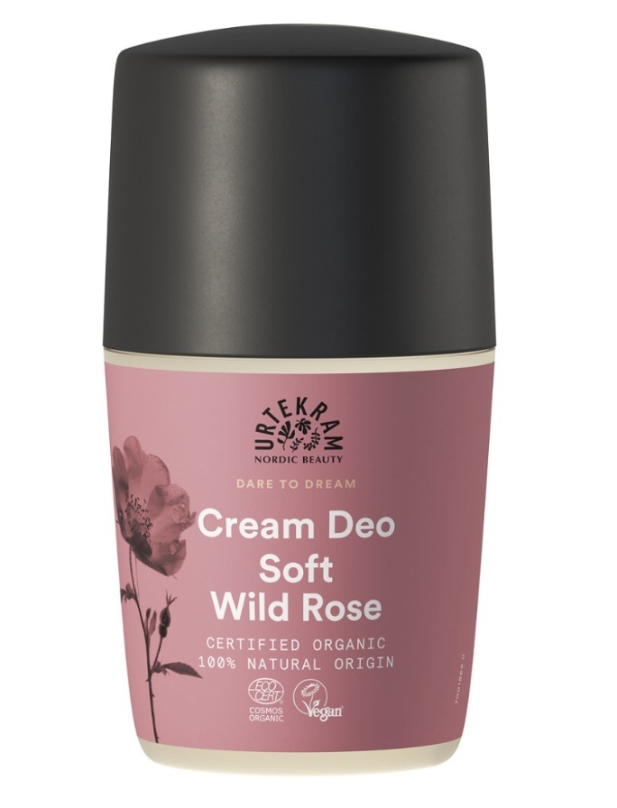 Deodorant Roll-on Cremă, Fără Aluminiu, cu Trandafir Sălbatic Bio, 50 ml, Urtekram