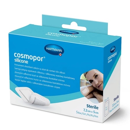 Plasturi autoadezivi Cosmopor Silicone, 7.2x5cm, 5 bucati, Hartmann