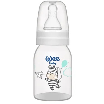 Biberon cu tetina rotunda, 0-6luni, 125ml, 1 bucata, Wee Baby