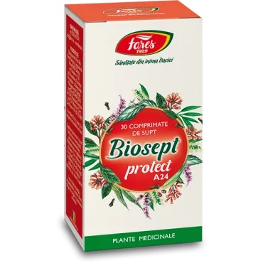 Biosept protect A24, 30 comprimate de supt, Fares