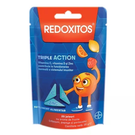Jeleuri cu vitamina C, Redoxitos Triple Action, 25 bucati, Bayer