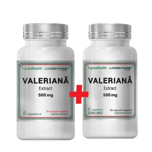 Valeriana extract 500mg, 60+30 capsule vegetale, Cosmopharm