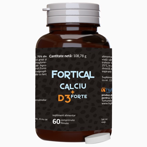 Fortical Calciu+D3 Forte, 60 comprimate, Hyllan