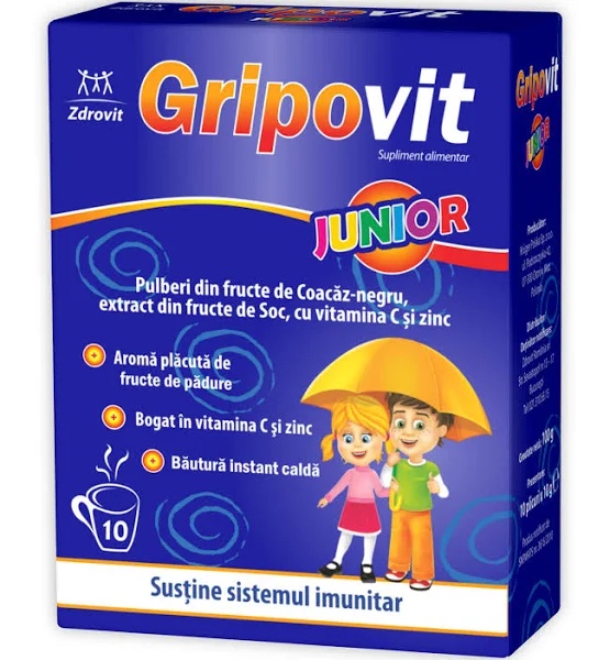 Gripovit Junior, 10 plicuri, Zdrovit
