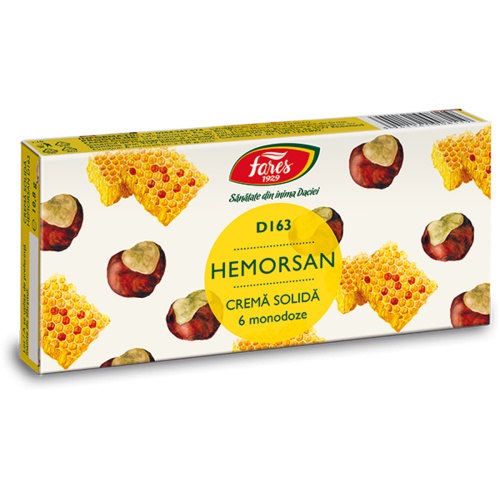Hemorsan crema solida, D163, 6 monodoze, Fares