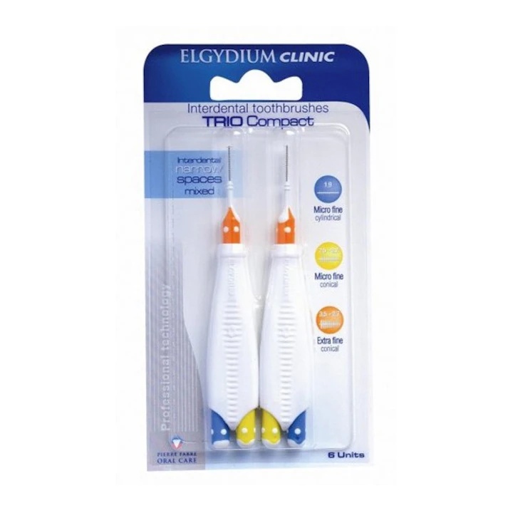 Perie interdentara Triocompact Mix Narrow, 6 bucati, Elgydium