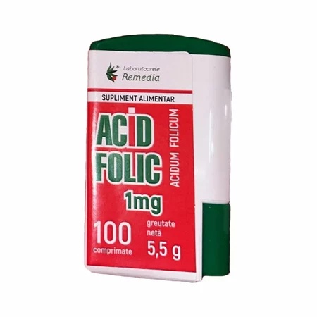 Acid folic 1mg, 100 comprimate, Remedia