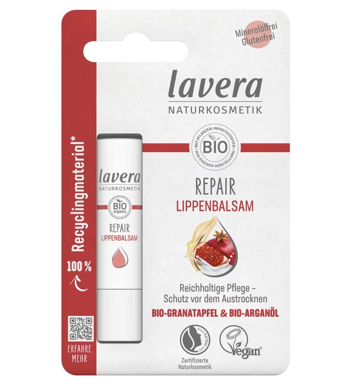 Balsam de Buze cu Ulei de Argan și Rodie, 4,5 g, Lavera