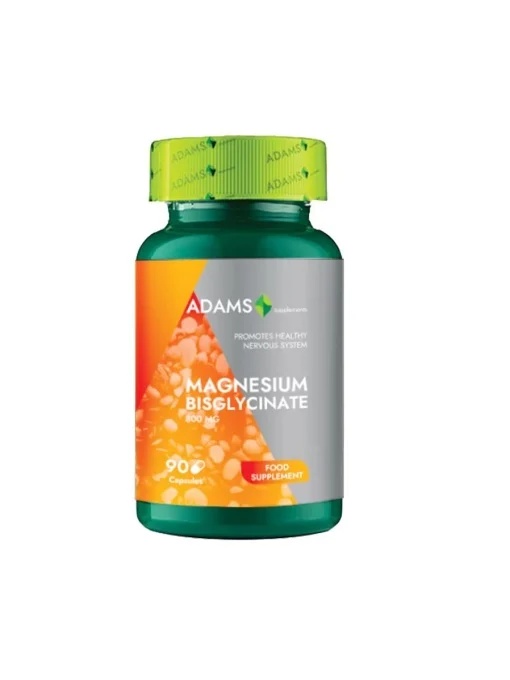 Bisglicinat de Magneziu 800mg, 30 capsule, Adams