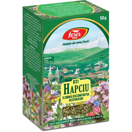 Ceai Hapciu - elimina disconfortul respirator, R31, 50g, Fares