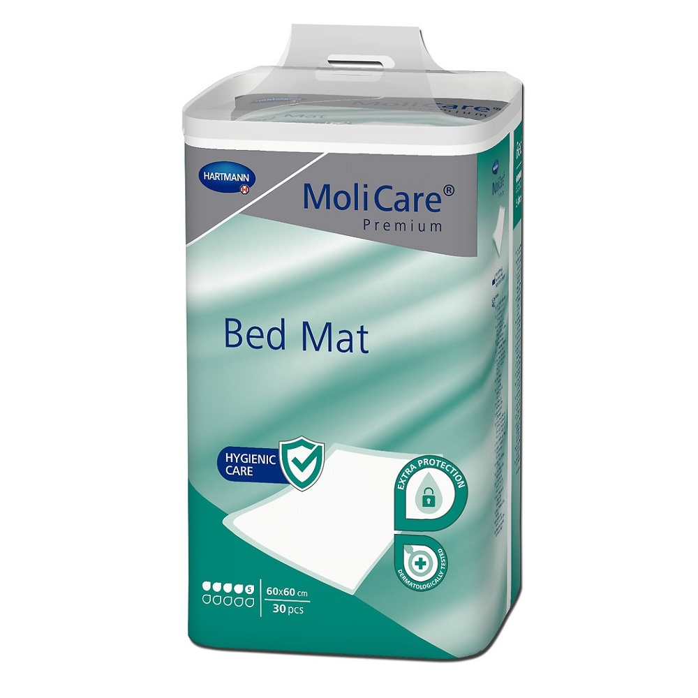 MoliCare Premium Bed Mat Aleze 5 picaturi, 60x60 cm, 30 bucati, Hartmann