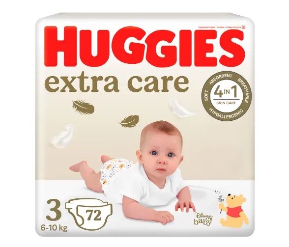 Scutece Extra Care nr 3, 6-10 kg, 72 bucati, Huggies
