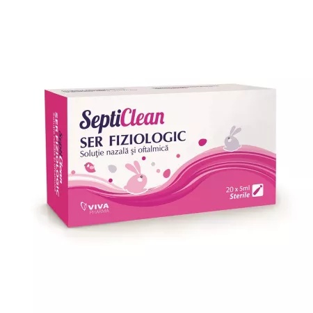 Ser fiziologic Septiclean, 20 x 5ml, Viva Pharma