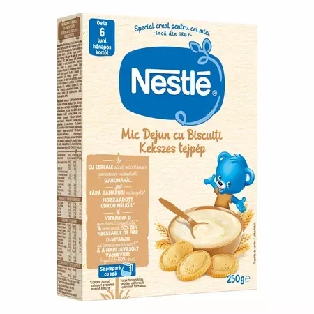 Cereale mic dejun cu biscuiti si lapte Infant Cereals, +6luni, 250g, Nestle
