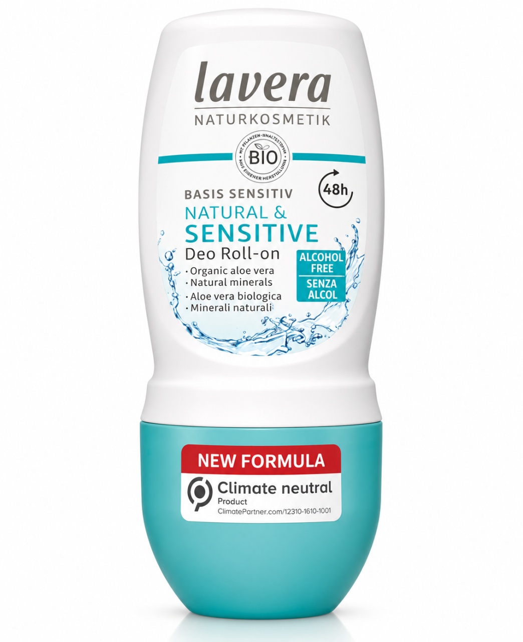 Deodorant Roll-on cu Aloe Vera, Basis Sensitive 24h, 50 ml, Lavera