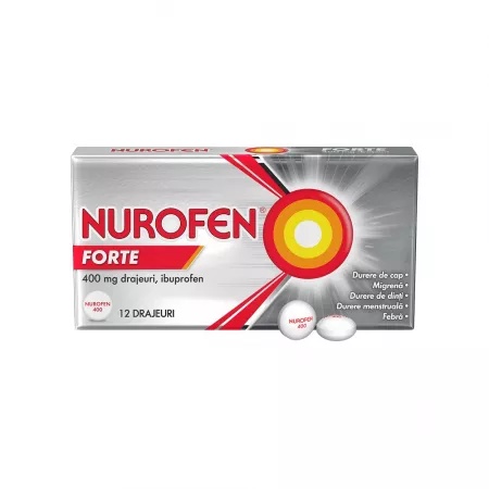 Nurofen Forte 400mg, 12 drajeuri, Reckitt