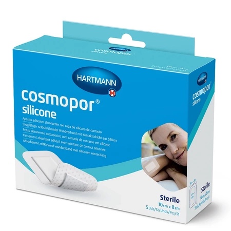 Plasturi autoadezivi Cosmopor Silicone, 10x8cm, 5 bucati, Hartmann