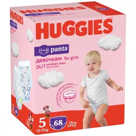 Scutece Pants Soft Girl Nr. 5, 12-17kg, 68 bucati, Huggies