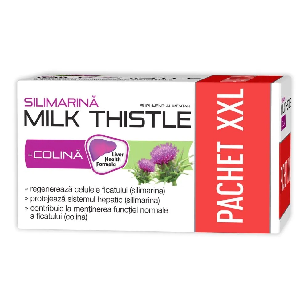 Silimarina + Colina Milk Thistle, 400 mg, 120 capsule, Zdrovit