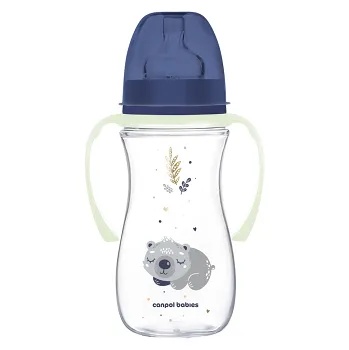 Biberon anticolici gat larg Sleepy Koala blue, 35/238, 300ml, Canpol