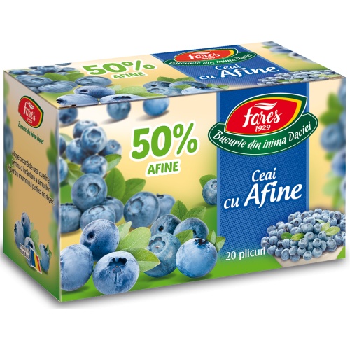 Ceai cu afine 50%, 20 plicuri, Fares