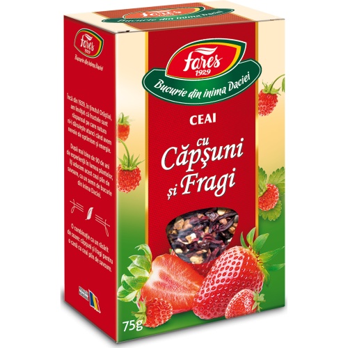 Ceai de capsuni si fragi, 75g, Fares