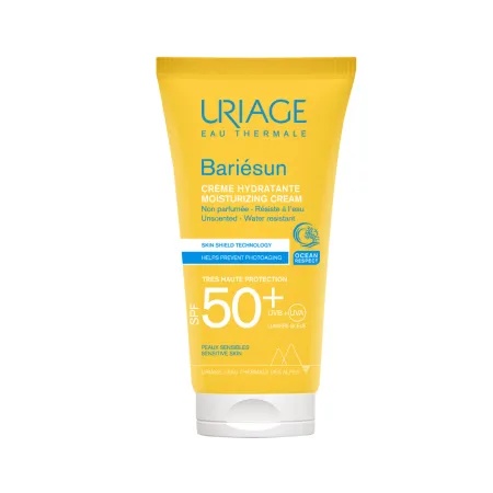 Crema cu protectie solara pentru piele sensibila fata si corp fara parfum Bariesun, SPF+50, 50ml, Uriage