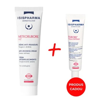 Pachet Crema anti-roseata Metroruboril AZ 30ml + Gel crema Ruboril Expert Intense 15ml Gratuit, Isis Pharma
