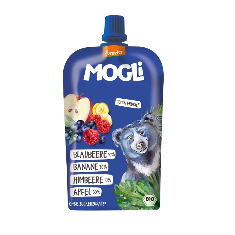Piure afine, mere, banane Eco Mogli, 100g, Managis