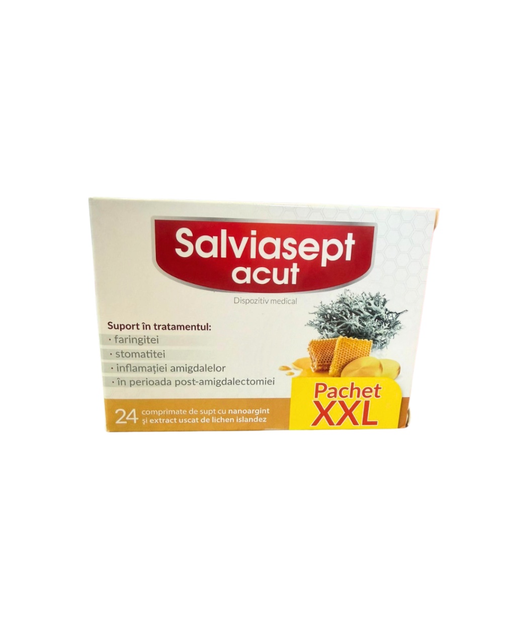 Salviasept acut cu nanoargint, pachet XXL, 24 comprimate de supt, Zdrovit