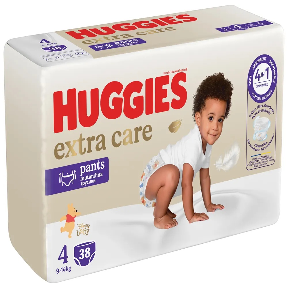 Scutece Extra Care Pants nr. 4, 9-14kg, 38 bucati, Huggies