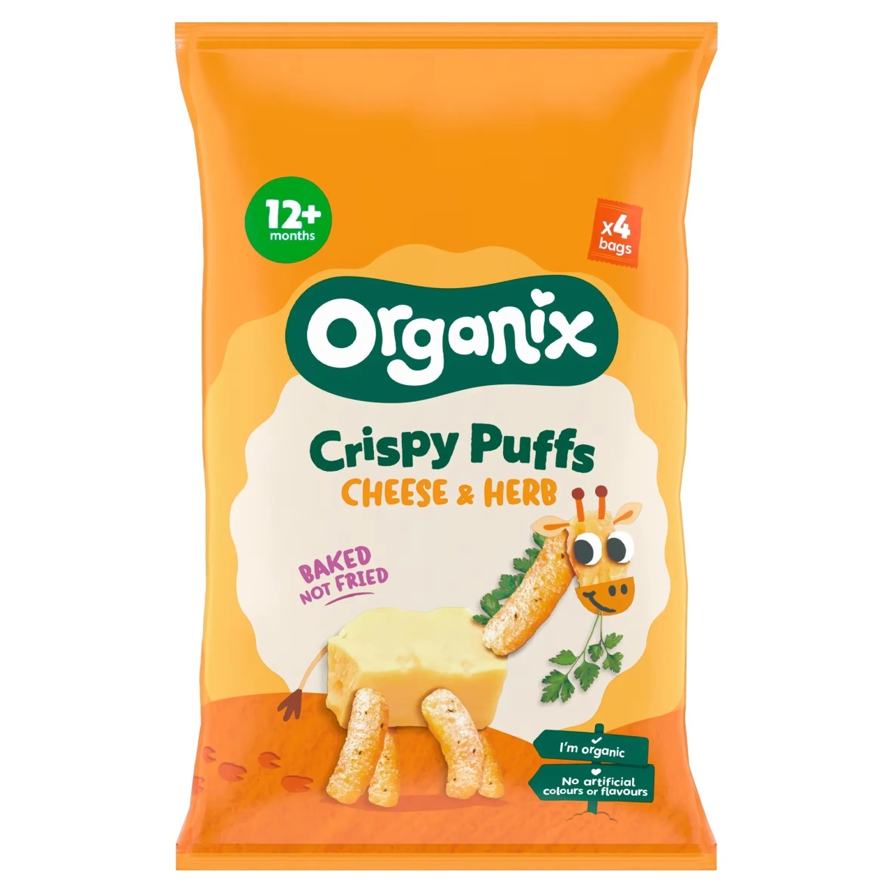 Snack din porumb cu branza si patrunjel bio, +10 luni, 60g, Organix