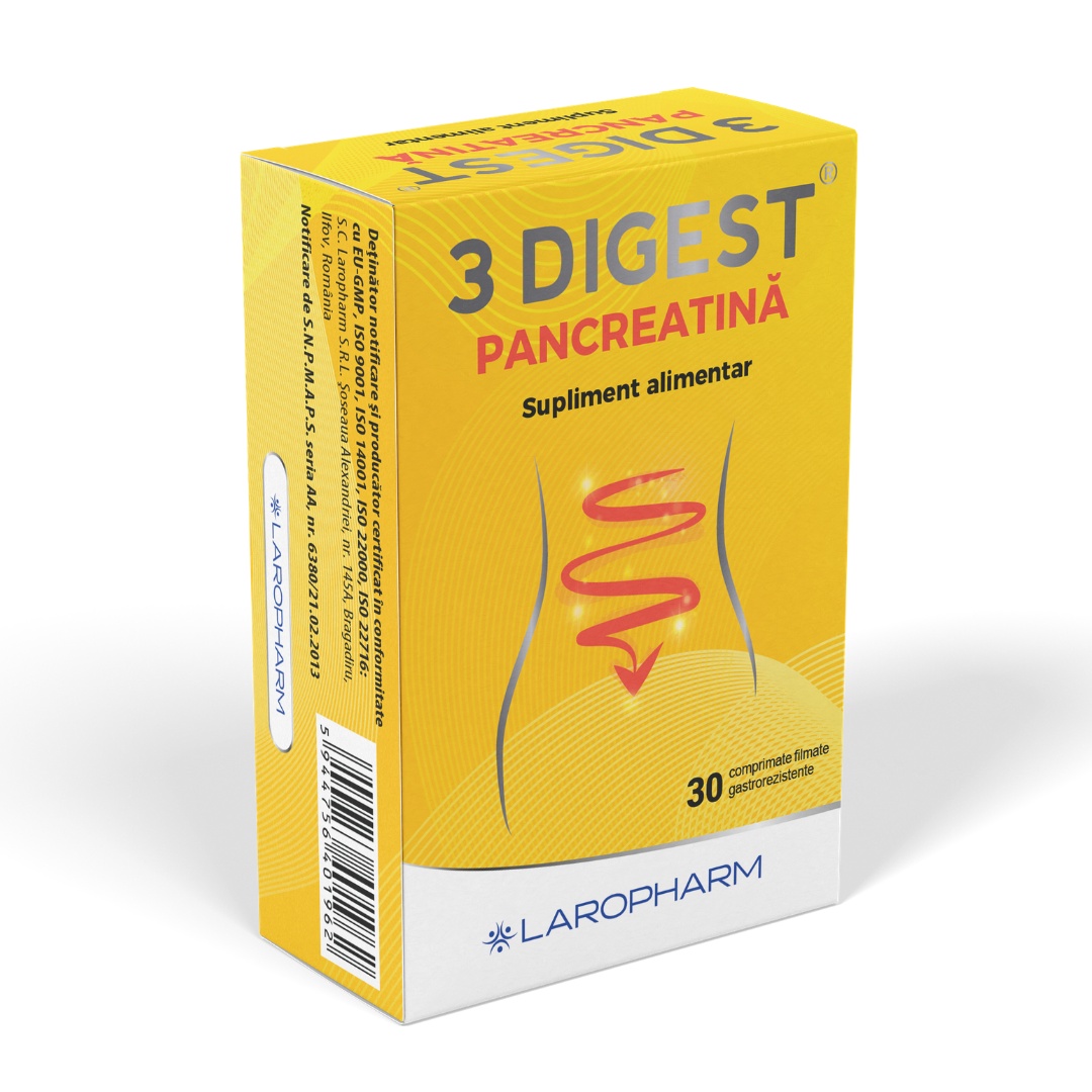 3 Digest Pancreatina, 30 comprimate, Laropharm