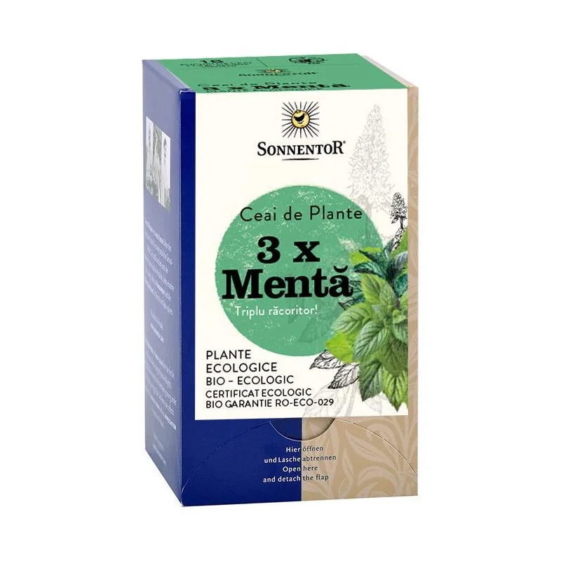 Ceai 3x Menta Eco, 18 plicuri, Sonnentor