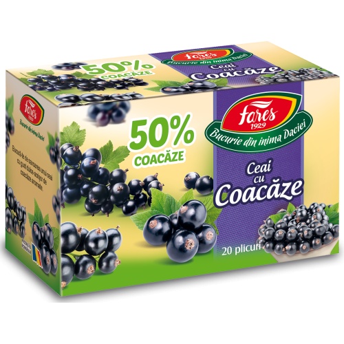 Ceai cu 50% coacaze, 20 plicuri, Fares
