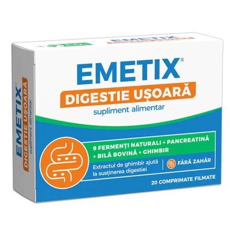 Emetix Digestie Usoara, 20cpr. film, Fiterman