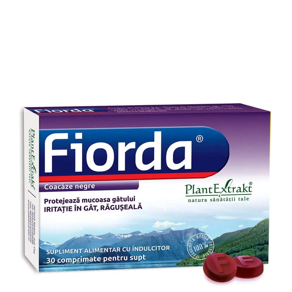 Fiorda cu aroma de coacaze negre, 30 comprimate, PlantExtrakt