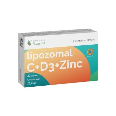Lipozomal C+D3+Zinc, 30cps, Remedia