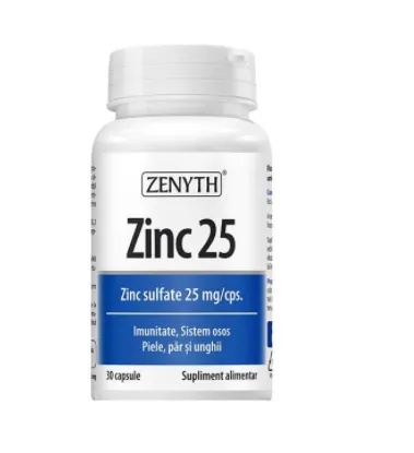 Zinc, 25mg, 30 capsule, Zenyth