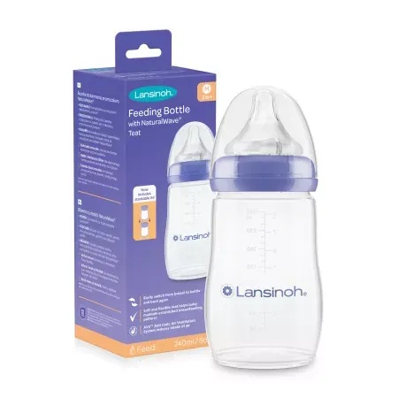 Biberon cu tetina M NaturalWave, +3luni, 240ml, Lansinoh