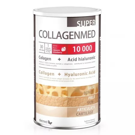 Collagenmed Super 10000 cu aroma de capsuni, 450g, Dietmed