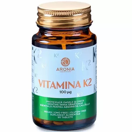 Vitamina K2, 100mg MK7, 90 tablete, Aronia Charlottenburg